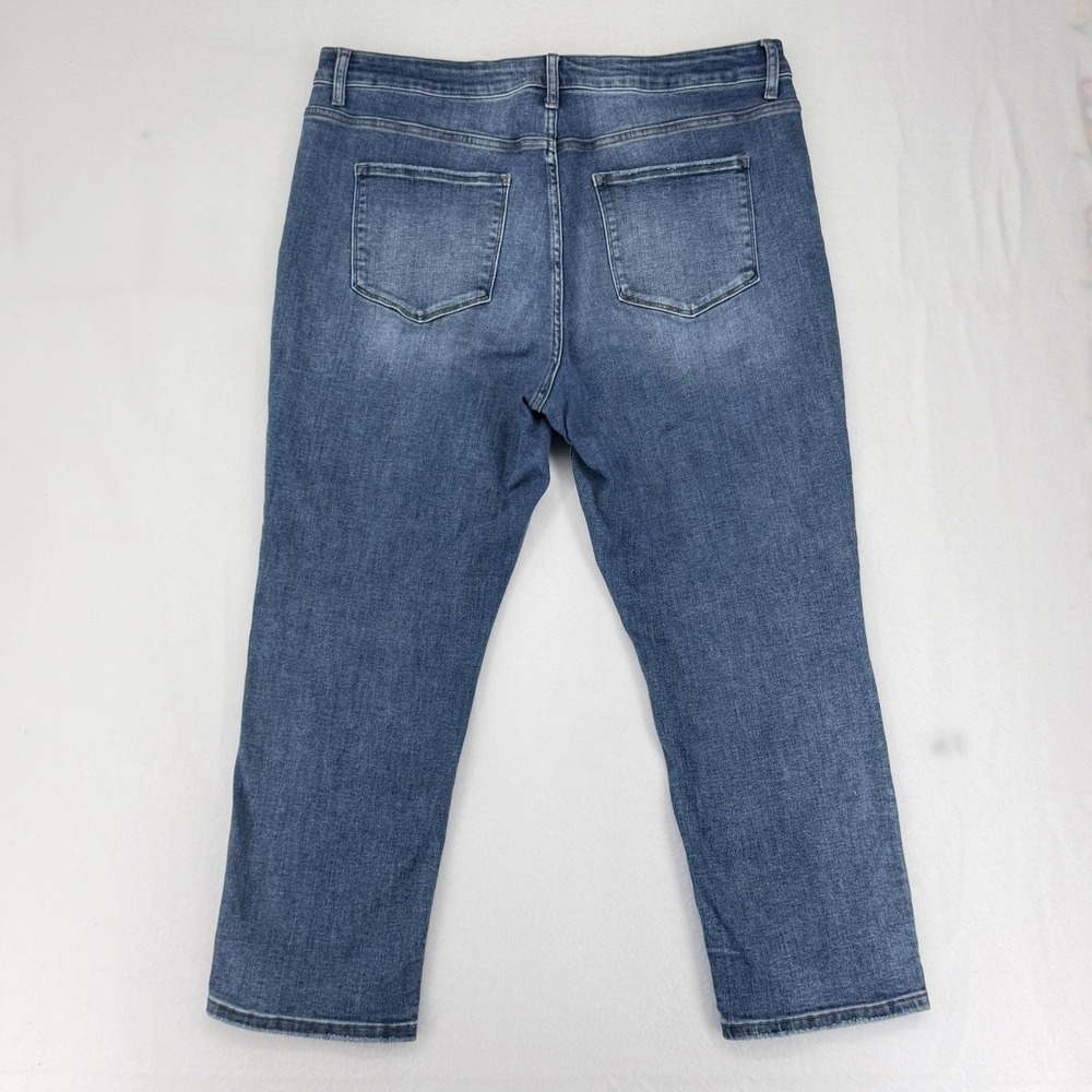 Lovervet Cropped Straight Jeans Womens 22 Blue Medium High Rise Stretch Denim - Picture 6 of 13